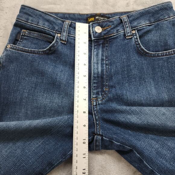 Lee Jeans Womens 6 Blue Relaxed Fit Mid Rise Crop Capri Straight Stretch Denim - Picture 8 of 11